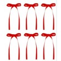 SET 6 LAZOS RASO ROJO FINOS
