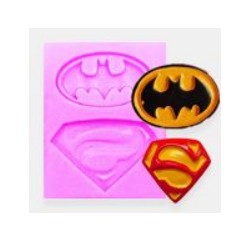 MOLDE SILICONA SIMBOLO BATMAN Y SUPERMAN