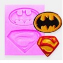 MOLDE SILICONA SIMBOLO BATMAN Y SUPERMAN