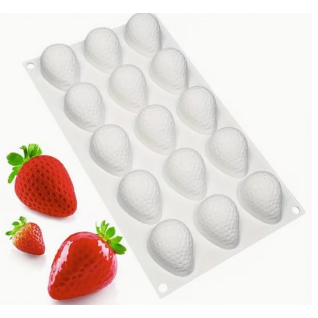 MOLDE SILICONA PROFESIONAL 15 FRESAS 3D