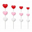 PACK 30 CORAZONES BURBUJAS TOPPER DECORACION ROJO ROSA Y BLANCO