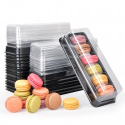 CAJA PVC PARA 6 MACARONS BASE NEGRA