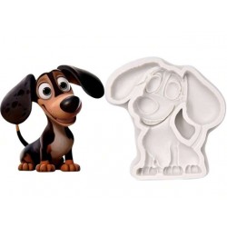MOLDE SILICONA PERRO SALCHICHA CARTOON 2D