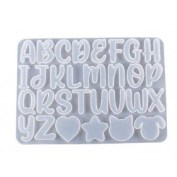 MOLDE SILICONA ABECEDARIO Y NUMEROS GRANDES PROFUNDOS CUTE
