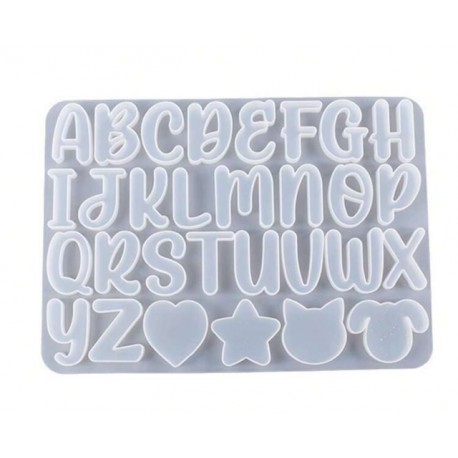 MOLDE SILICONA ABECEDARIO Y NUMEROS GRANDES PROFUNDOS CUTE