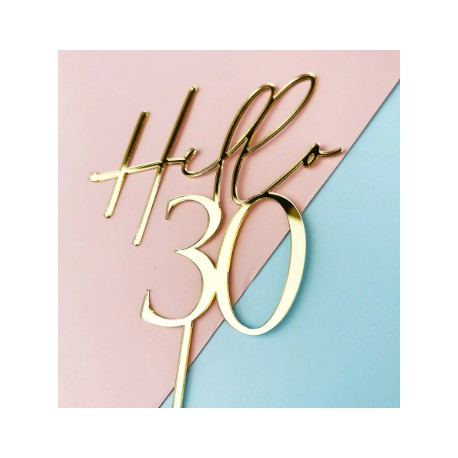 TOPPER HELLO 18 ORO ESPEJO