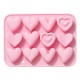 MOLDE SILICONA 12 CORAZONES DECORADOS
