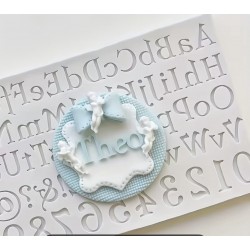 MOLDE SILICONA LETRAS MAYUSCULAS Y MINUSCULAS ABECEDARIO RECTO FINO ELEGANTE