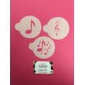 SET 3 STENCIL MUSICALES