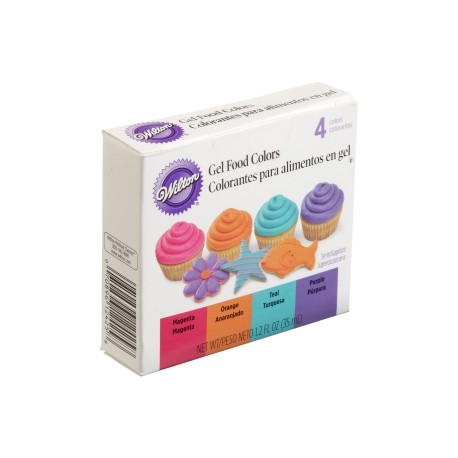 SET 4 COLORES NEON WILTON