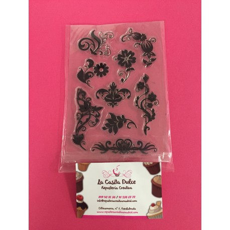 SET SELLOS SILICONA FLORES TRIBAL