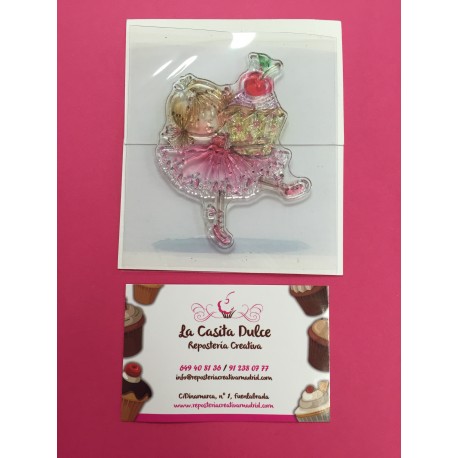 SELLO SILICONA BAILARINA CON CUPCAKE