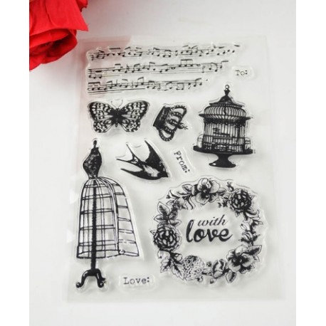 SET SELLOS SILICONA MUSICA VINTAGE