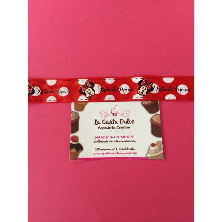 CINTA MINNIE ROJA LETRAS