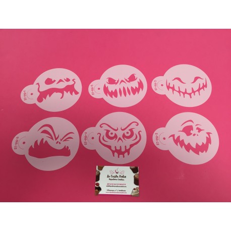 SET STENCIL CARAS HALLOWEEN
