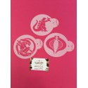 SET 3 STENCIL ALIEN VS PREDATOR, GIJOE Y GOZILLA