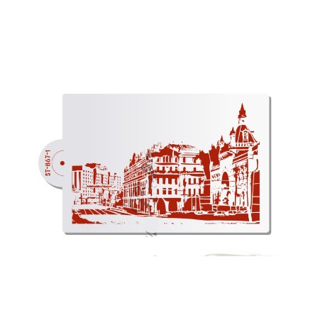 STENCIL SKYLINE REALISTIC 3