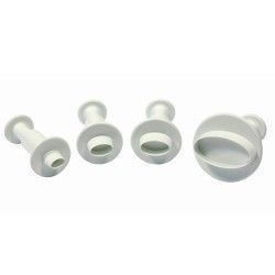 SET 4 CORTADORES CON EXPULSOR MINI OVALADOS