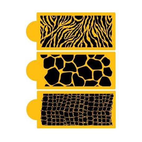 SET 3 STENCIL ANIMAL PRINT