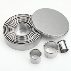 SET 12 CORTADORES REDONDOS METAL