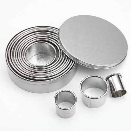 SET 12 CORTADORES REDONDOS METAL