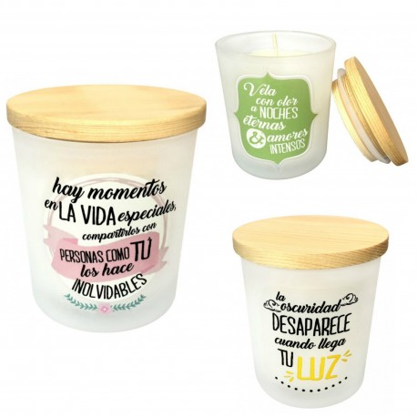 VELAS CON FRASES "COMO TU"