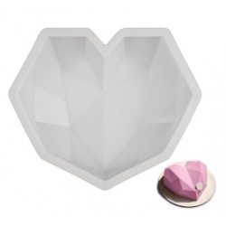 MOLDE SILICONA PROFESIONAL CORAZON POLIGONAL