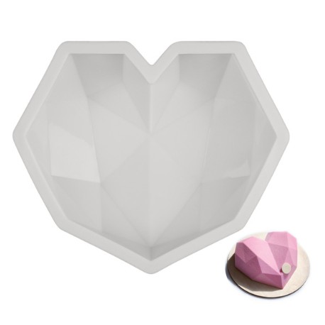 MOLDE SILICONA PROFESIONAL CORAZON POLIGONAL