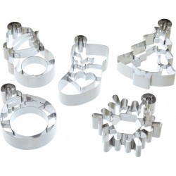 SET 5 CORTADORES CON MARCADOR NAVIDAD PARA COLGAR KC