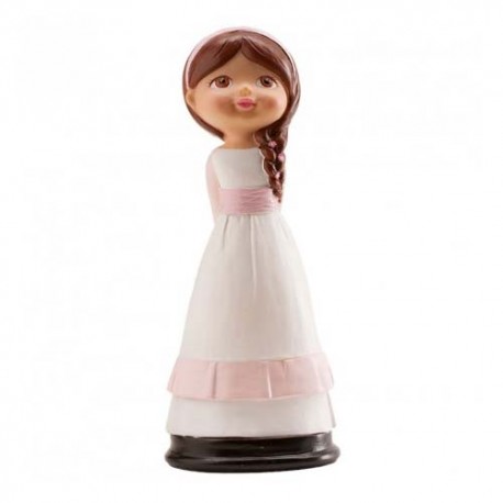 FIGURA NIÑA DE COMUNION MARINERA ROSA TRENZA
