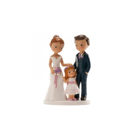 FIGURA PAREJA DE NOVIOS CON NIÑA