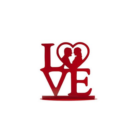 TOPPER PLACA METAL LOVE ROJO