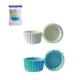 50 CAPSULAS MINI CUPCAKES AZULES Y BLANCAS AN