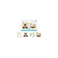 SET 2 CORTADORES BEBE OSITO Y CABALLITO BALANCIN DC