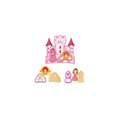 SET 2 CORTADORES CON MARCADOR PRINCESA Y CARROZA DC