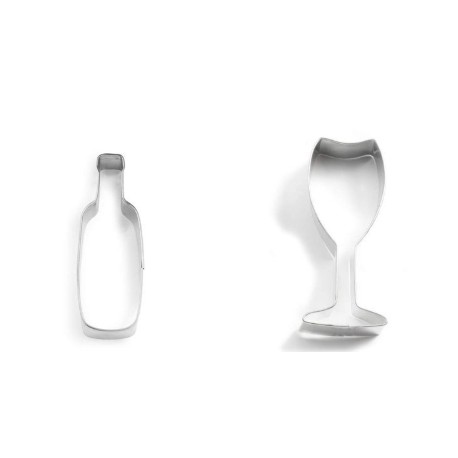 SET 2 CORTADORES VINO COPA Y BOTELLA
