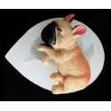 MOLDE 3D PERRITO BULLDOG TUMBADO DE LADO
