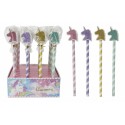 LAPIZ CON GOMA UNICORNIO BRILLANTE