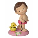 FIGURA BEBE NIÑA BAUTIZO CON PATITO