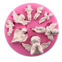 MOLDE SILICONA 8 ANGELITOS QUERUBINES