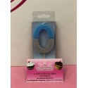 VELA Nº 0 AZUL Y PLATA GLITTER