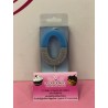 VELA Nº 0 AZUL Y PLATA GLITTER