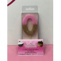 VELA Nº 0 ROSA Y ORO GLITTER