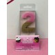 VELA Nº 2 ROSA Y ORO GLITTER