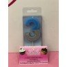 VELA Nº 3 AZUL Y PLATA GLITTER