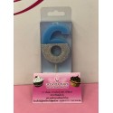 VELA Nº 6 AZUL Y PLATA GLITTER