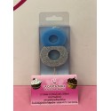 VELA Nº 8 AZUL Y PLATA GLITTER