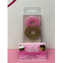 VELA Nº 8 ROSA Y ORO GLITTER