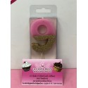 VELA Nº 9 ROSA Y ORO GLITTER